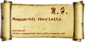 Magyaródi Henrietta névjegykártya